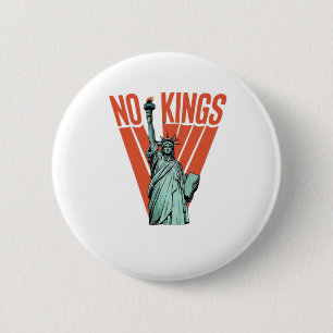 Geen Koningen Beeld Van Protest Amerikaans Klass Ronde Button 5,7 Cm