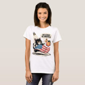 Geen koningen in Amerika Angry Cat Art T-shirt (Voorkant volledig)