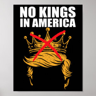 Geen Koningen In Amerika Anti-Ijs Patriottische Ac Poster
