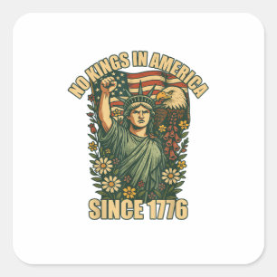 Geen Koningen In Amerika Beeld Van Rechtvaardighei Vierkante Sticker