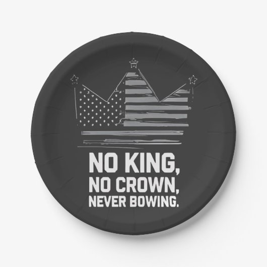Geen koningen in Amerika behalve democratie die ik Papieren Bordje (Voorkant)