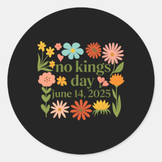 Geen koningen in Amerika Bloemen Geen koningen Dag Ronde Sticker
