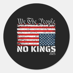 Geen koningen in Amerika distress vlag onderstebov Ronde Sticker