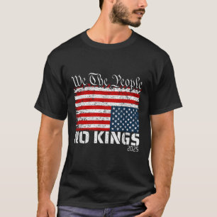 Geen koningen in Amerika distress vlag onderstebov T-shirt