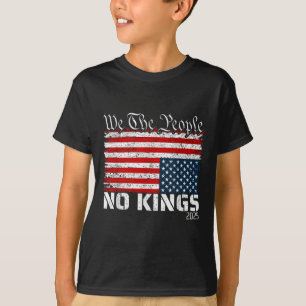 Geen koningen in Amerika distress vlag onderstebov T-shirt
