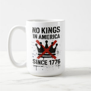Geen koningen in Amerika, geen koningsdag protest Koffiemok