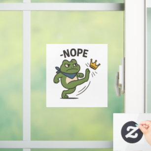 Geen Koningen in Amerika Kikker Geen Koningen Demo Raamsticker