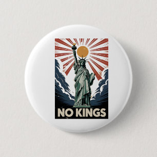 Geen koningen in Amerika Liberity Status USA Democ Ronde Button 5,7 Cm