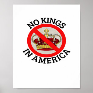 Geen Koningen In Amerika Patriotische Stijl Poster