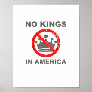 Geen Koningen In Amerika Patriottisch Casual Poster
