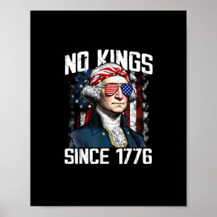 Geen Koningen In Amerika Patriottische Vintage Gra Poster