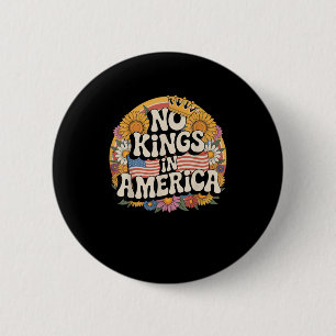 Geen Koningen In Amerika Patriottische Vintage Gra Ronde Button 5,7 Cm
