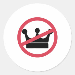 Geen koningen in Amerika Pro Democratie Anti Monar Ronde Sticker