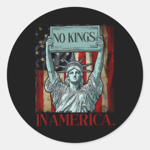 Geen koningen in Amerika, retro van vrijheid Ronde Sticker