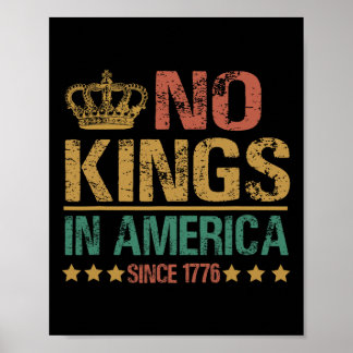 Geen koningen in Amerika sinds 1776 Anti-trump Gra Poster