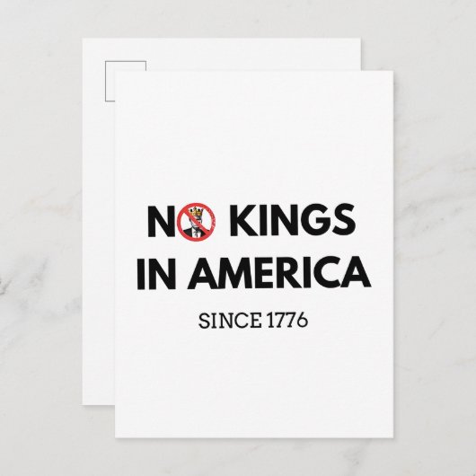 Geen koningen in Amerika sinds 1776 Uitnodiging Briefkaart (Voorkant / Achterkant)