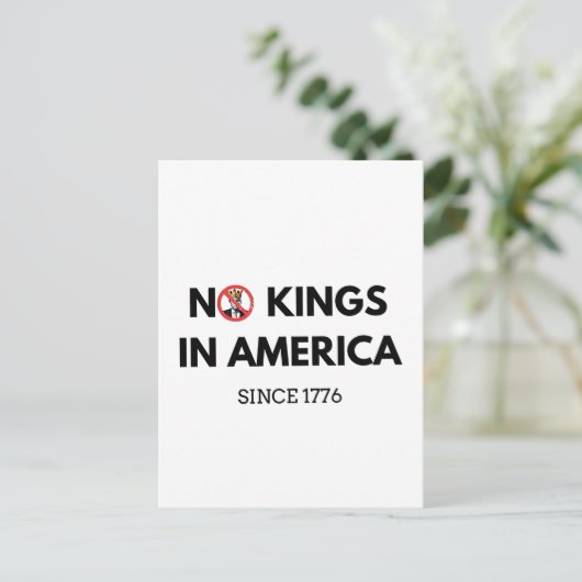 Geen koningen in Amerika sinds 1776 Uitnodiging Briefkaart (Staand voorkant)