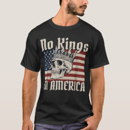 geen koningen in amerika Skull Amerikaanse vlag T-shirt