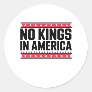 Geen Koningen In Amerika USA Minimal Schoon Ronde Sticker