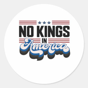 Geen Koningen In Amerika USA Retro Klassieker Ronde Sticker