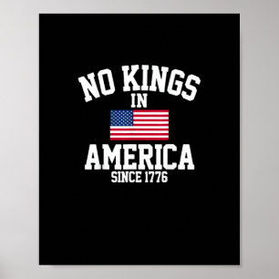 Geen Koningen In Amerika USA Vlag Retro Coole Stij Poster