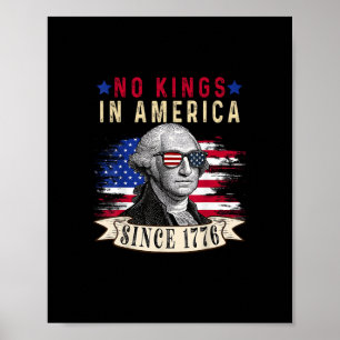 Geen Koningen In Amerika USA Vlag Retro Coole Stij Poster