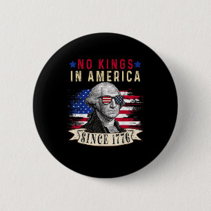 Geen Koningen In Amerika USA Vlag Retro Coole Stij Ronde Button 5,7 Cm