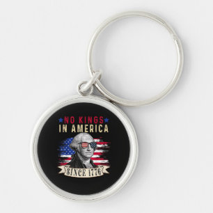 Geen Koningen In Amerika USA Vlag Retro Coole Stij Sleutelhanger