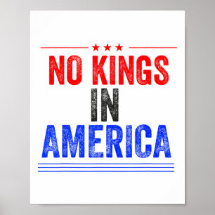 Geen koningen in Amerika Vlag Protest Save Democra Poster
