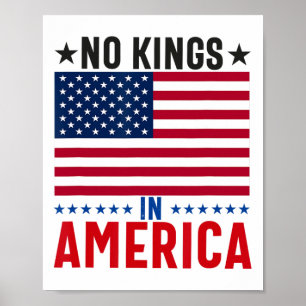 Geen koningen in Amerika Vlag Protest Save Democra Poster