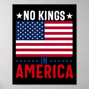 Geen koningen in Amerika Vlag Protest Save Democra Poster
