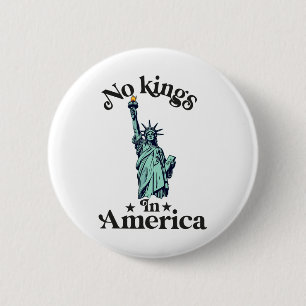 Geen koningen in Amerika Vlag Protest Save Democra Ronde Button 5,7 Cm