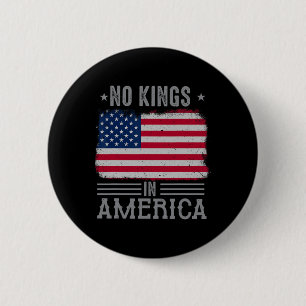 Geen koningen in Amerika Vlag Protest Save Democra Ronde Button 5,7 Cm