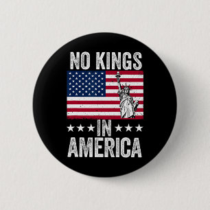Geen koningen in Amerika Vlag Protest Save Democra Ronde Button 5,7 Cm