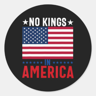 Geen koningen in Amerika Vlag Protest Save Democra Ronde Sticker