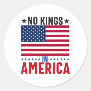 Geen koningen in Amerika Vlag Protest Save Democra Ronde Sticker