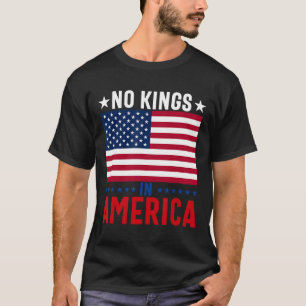Geen koningen in Amerika Vlag Protest Save Democra T-shirt