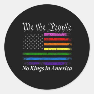 Geen koningen in Amerika, wij hebben de Amerikaans Ronde Sticker