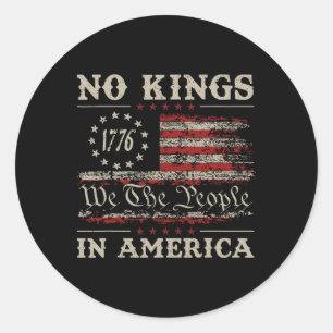 Geen koningen in Amerika Wij het volk 1776 Politie Ronde Sticker