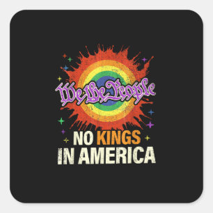 Geen Koningen In Amerika Wij Het Volk Politiek Vin Vierkante Sticker