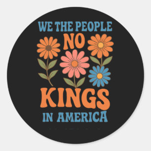 Geen koningen in Amerika Wij het volk retro boho f Ronde Sticker