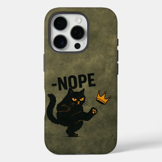Geen koningen in Amerika Zwarte kat Grappig Kickin Case-Mate iPhone Case (Achterkant)