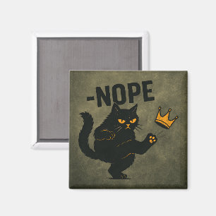 Geen koningen in Amerika Zwarte kat Grappig Kickin Magneet