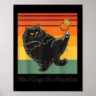 Geen koningen in Amerika Zwarte Kat Grappige Kat d Poster