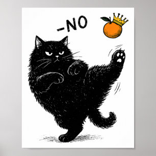 Geen koningen in Amerika Zwarte kat Grappige polit Poster