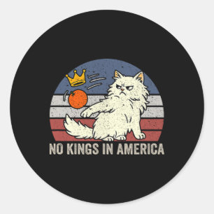 Geen koningen in Amerika Zwarte Kat Politiek Anti  Ronde Sticker