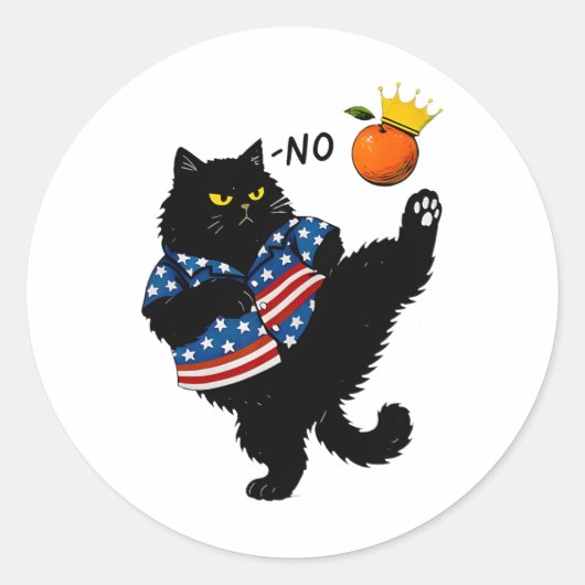 Geen koningen in Amerika Zwarte kat Wij de mensen Ronde Sticker (Voorkant)