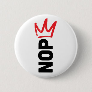 Geen Koningen Knop Ronde Button 5,7 Cm