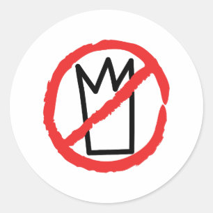 Geen koningen logo ronde sticker