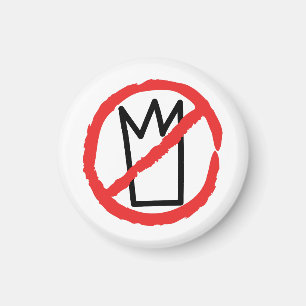 Geen koningen protest logo, geen kroon rood verbod magneet